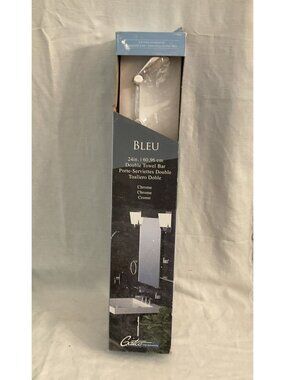 Gatco Bleu 24-inch Chrome Finish Wall Mounted Double Towel Bar 4714 - New SEALED